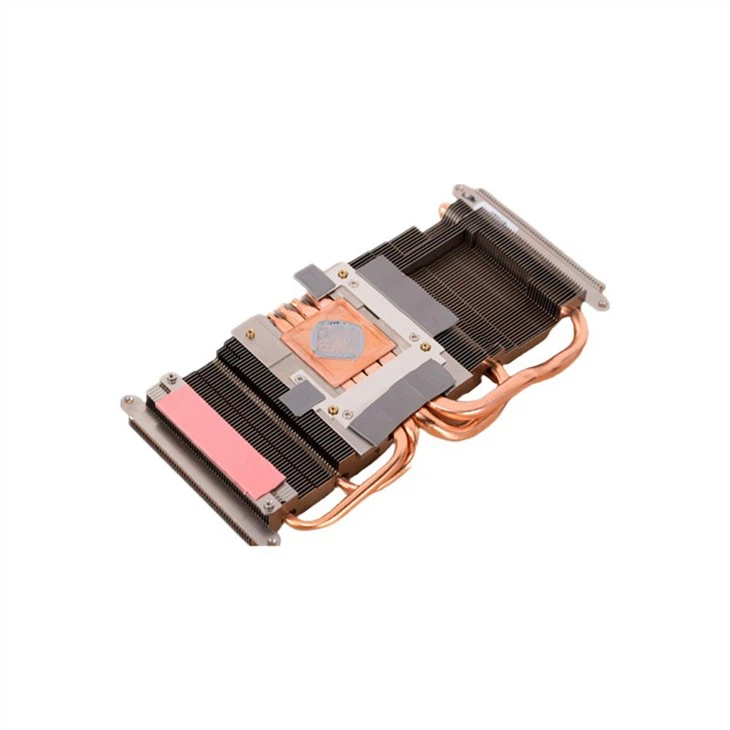 Aluminum Zipper Fin Graphic Cards Heatsink With Heat Pipes
